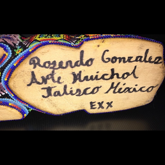 HUICHOL native art Jalisco Mexico signed sculpture - Picture 2 of 14